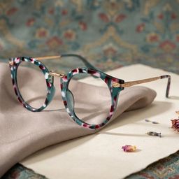 Quentina Bleu Ronde lunettes1
