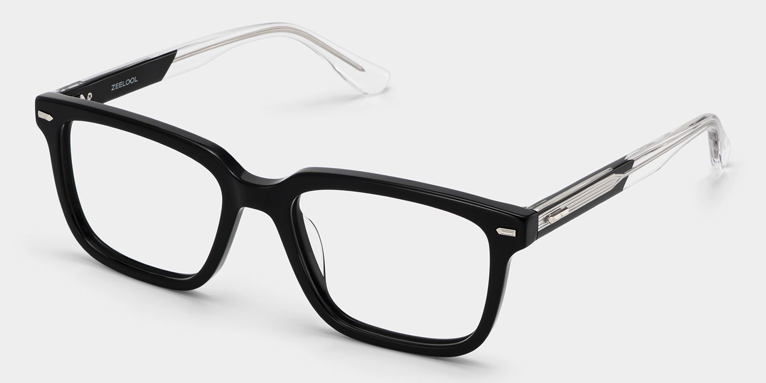 George Lunettes rectangulaires noires2