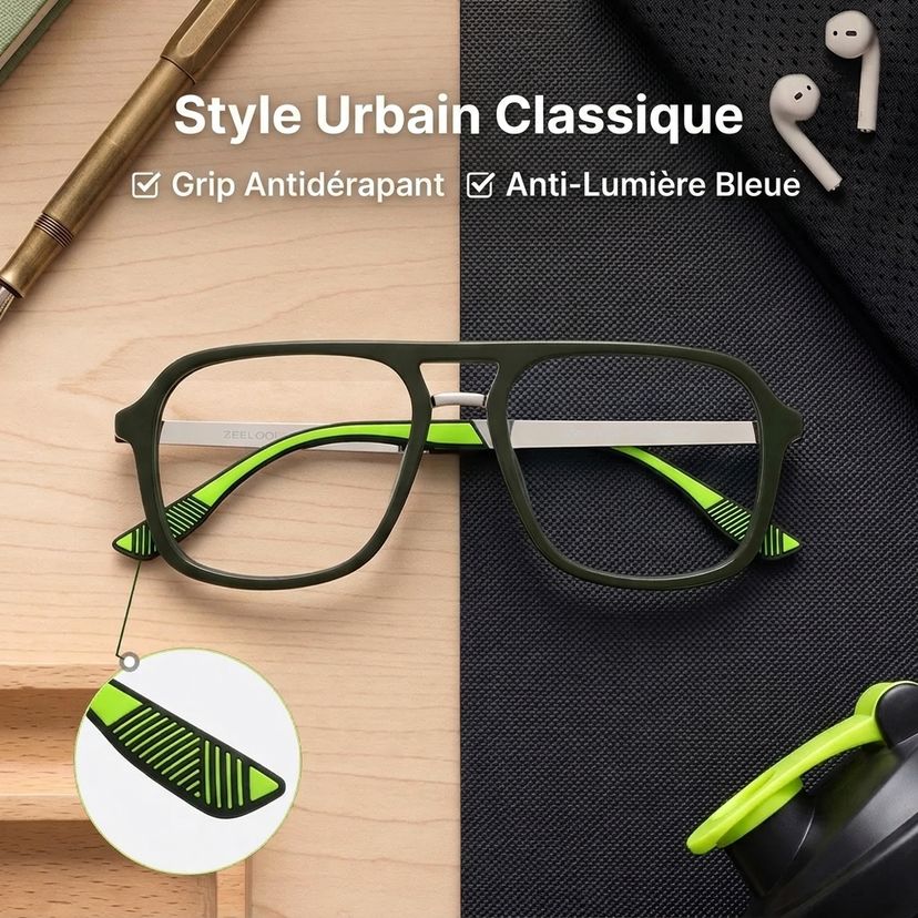 Ryder Vert Aviateur lunettes