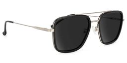 Nayeli Noir-Argent Aviateur lunettes de soleil2