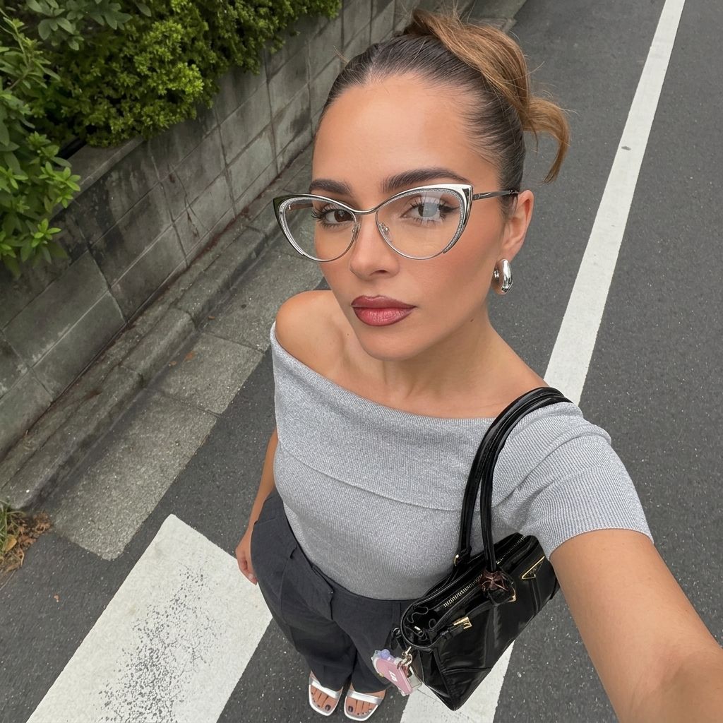 Ellen Cat Eye Métal Argenté Lunettes5