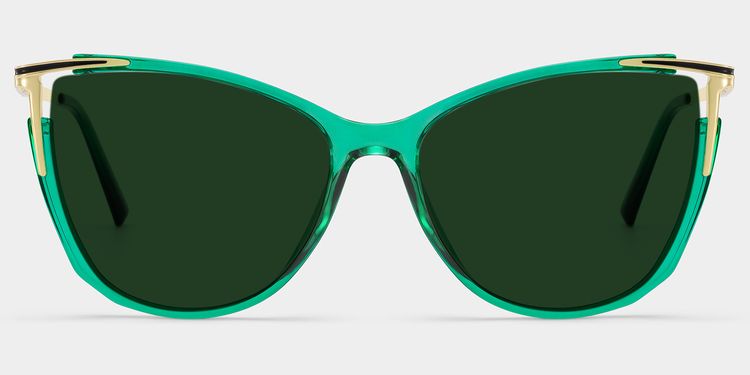 Yomary Vert Cat-eye lunettes de soleil
