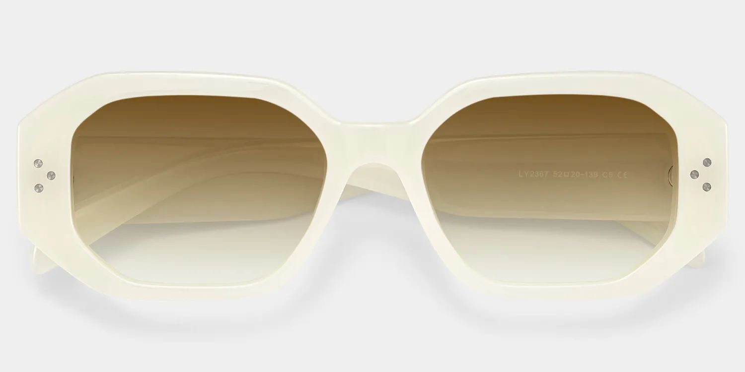 Tara Rectangle Blanc Lunettes de soleil pour Femmes et Hommes | ZEELOOL FR0