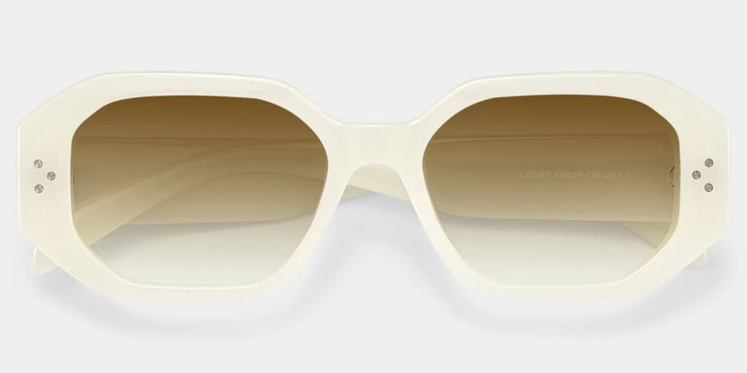 Tara Blanc Rectangulaire lunettes de soleil