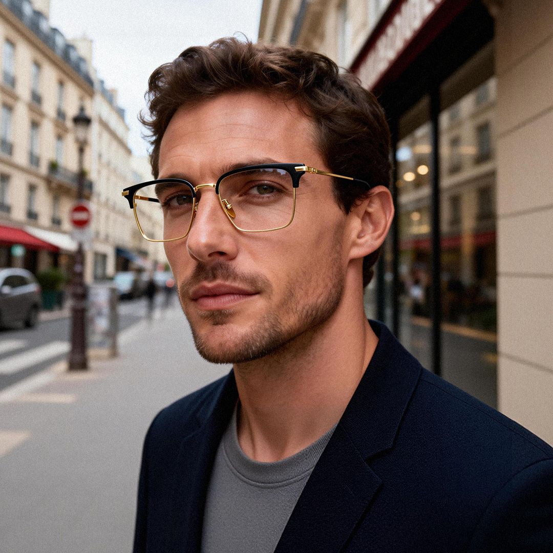Maxwell Browline Noir Lunettes0