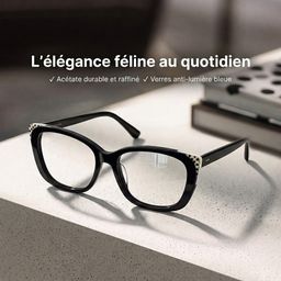Madeline Noir Cat-eye lunettes0