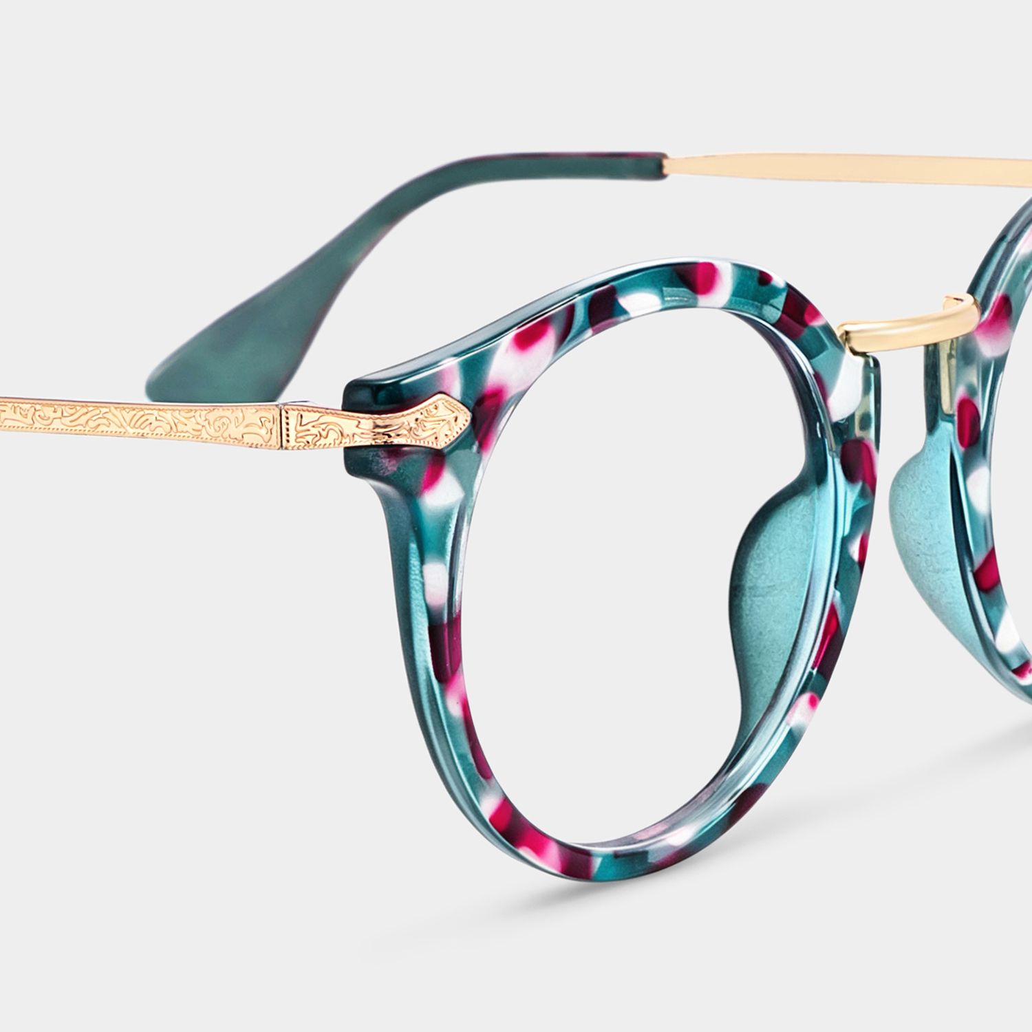 Quentina Bleue Ronde Lunettes6