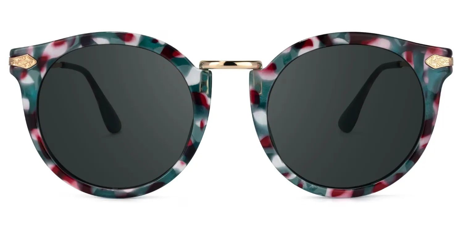 Quentina Round Bleu Lunettes de soleil pour Sublimer votre Visage | ZEELOOL FR0