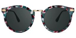 Quentina Bleu Ronde lunettes de soleil0