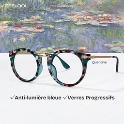 Quentina Bleu Ronde lunettes0