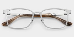 Aubrey Argent Rectangulaire lunettes2