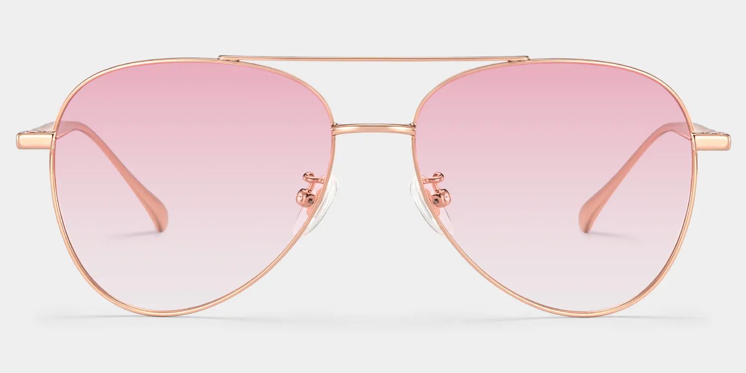 Cher Metal Aviator Or Rose Lunettes de soleil à Monture | ZEELOOL FR0