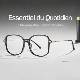 Payton Noir Géométrique lunettes0