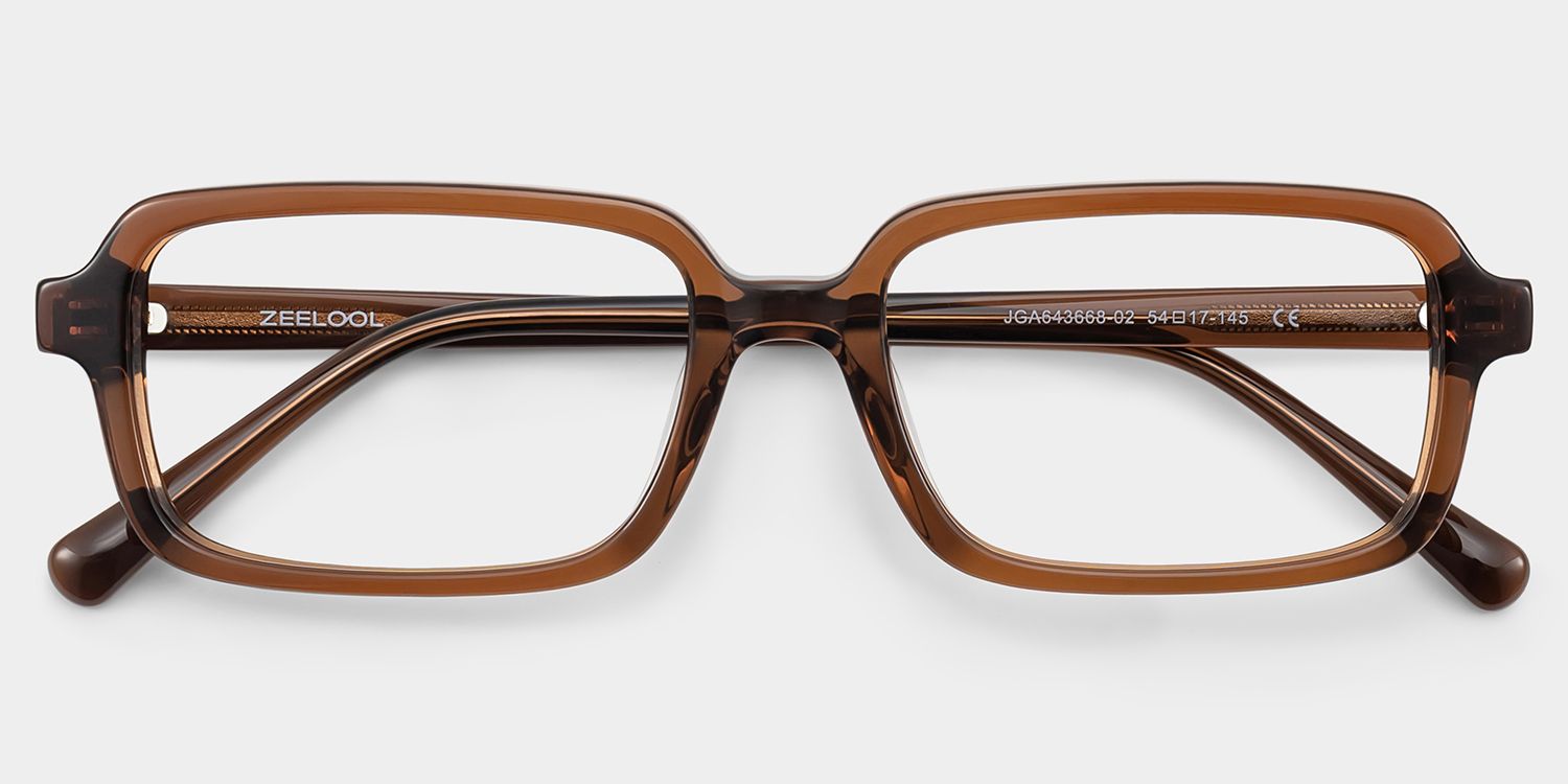 Danielle Lunettes rectangulaires en acétate marron2
