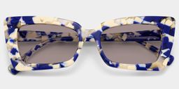 Newell Blue-Floral Rectangulaire lunettes de soleil1