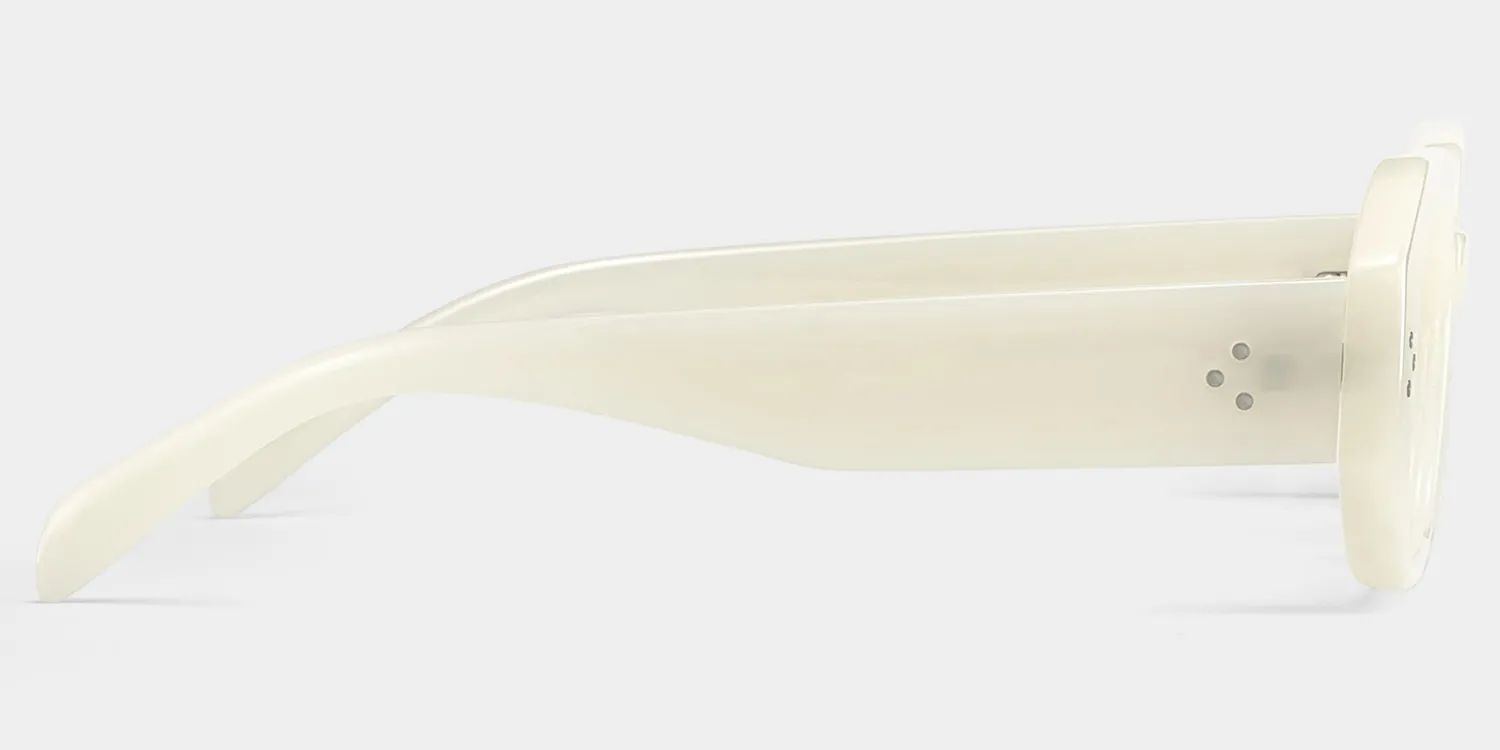 Tara Rectangle Blanc Lunettes de soleil pour Femmes et Hommes | ZEELOOL FR2