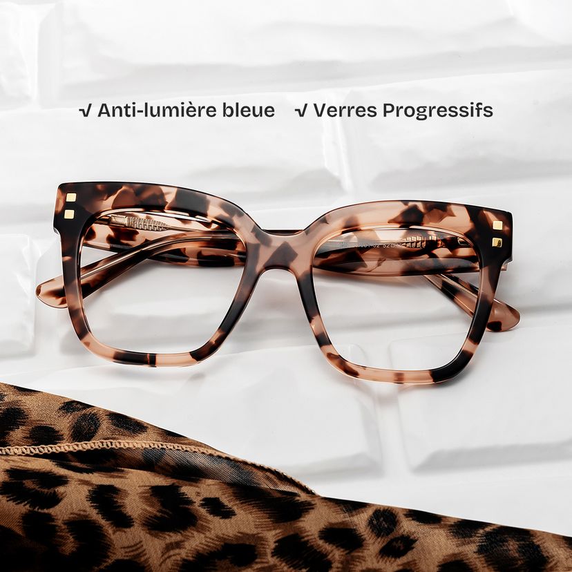 Minguela Rose Tortue Carré lunettes
