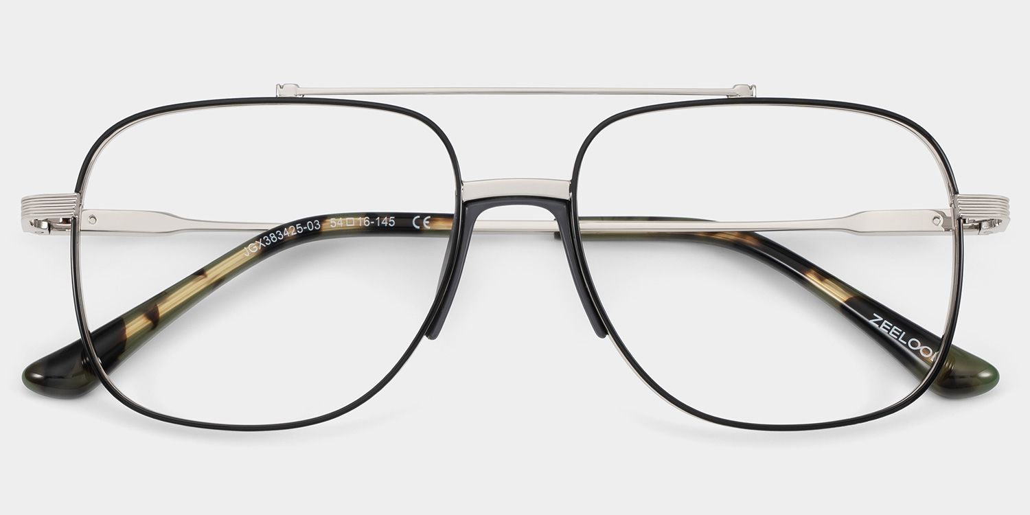 Poppy Noir Aviateur Lunettes1