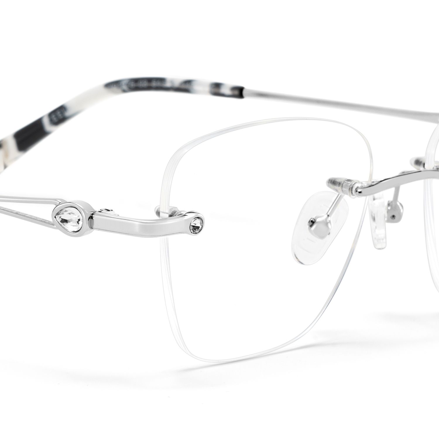 Seth Rectangulaires Métal Argenté Lunettes4
