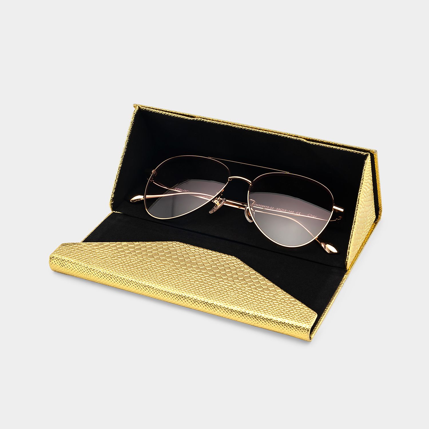 Étui à Lunettes Doré Portable4
