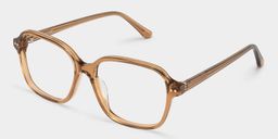 Clementine Marron Transparent Carré lunettes3