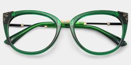 Dalton vert foncé Cat-eye lunettes1