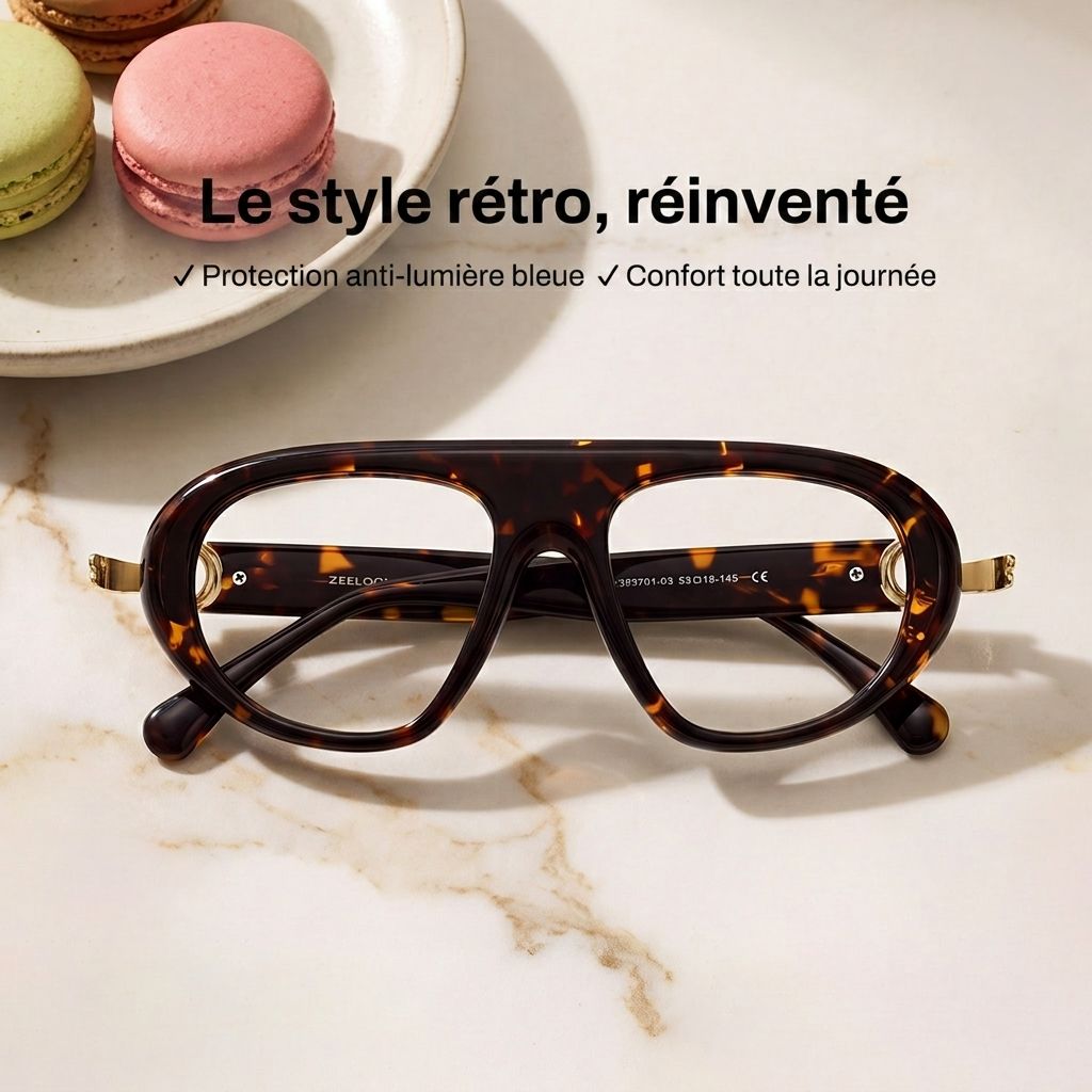 Lunettes de vue aviateur Aveline écaille de tortue pour femmes | ZEELOOL0