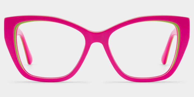 Blaise rose et vert Papillon lunettes