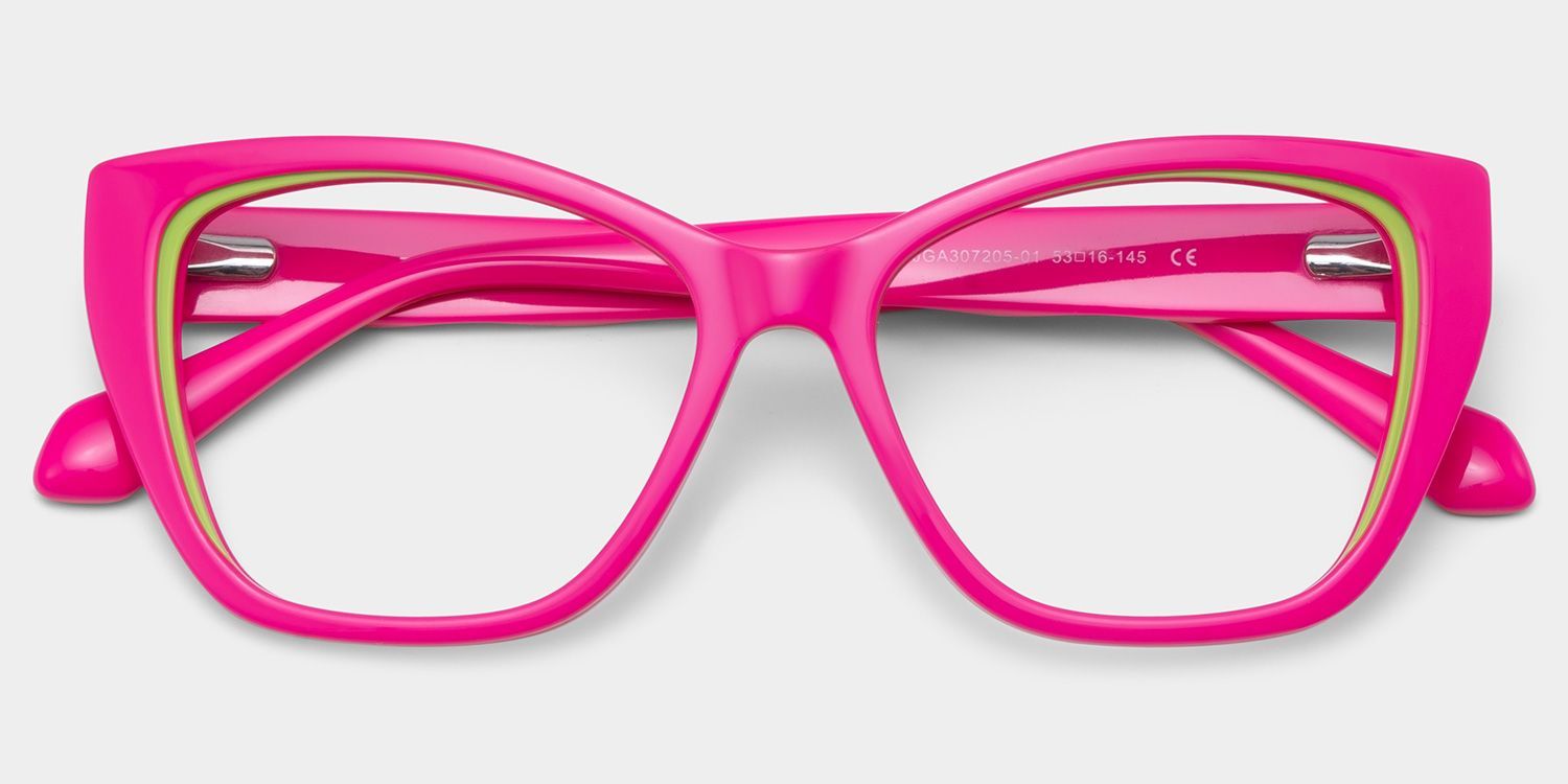Lunettes à monture Blaise rose vert avec monture œil-de-chat en ligne | ZEELOOL1