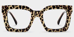 Megan Imprimé léopard Carré lunettes1