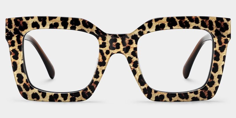 Megan Imprimé léopard Carré lunettes