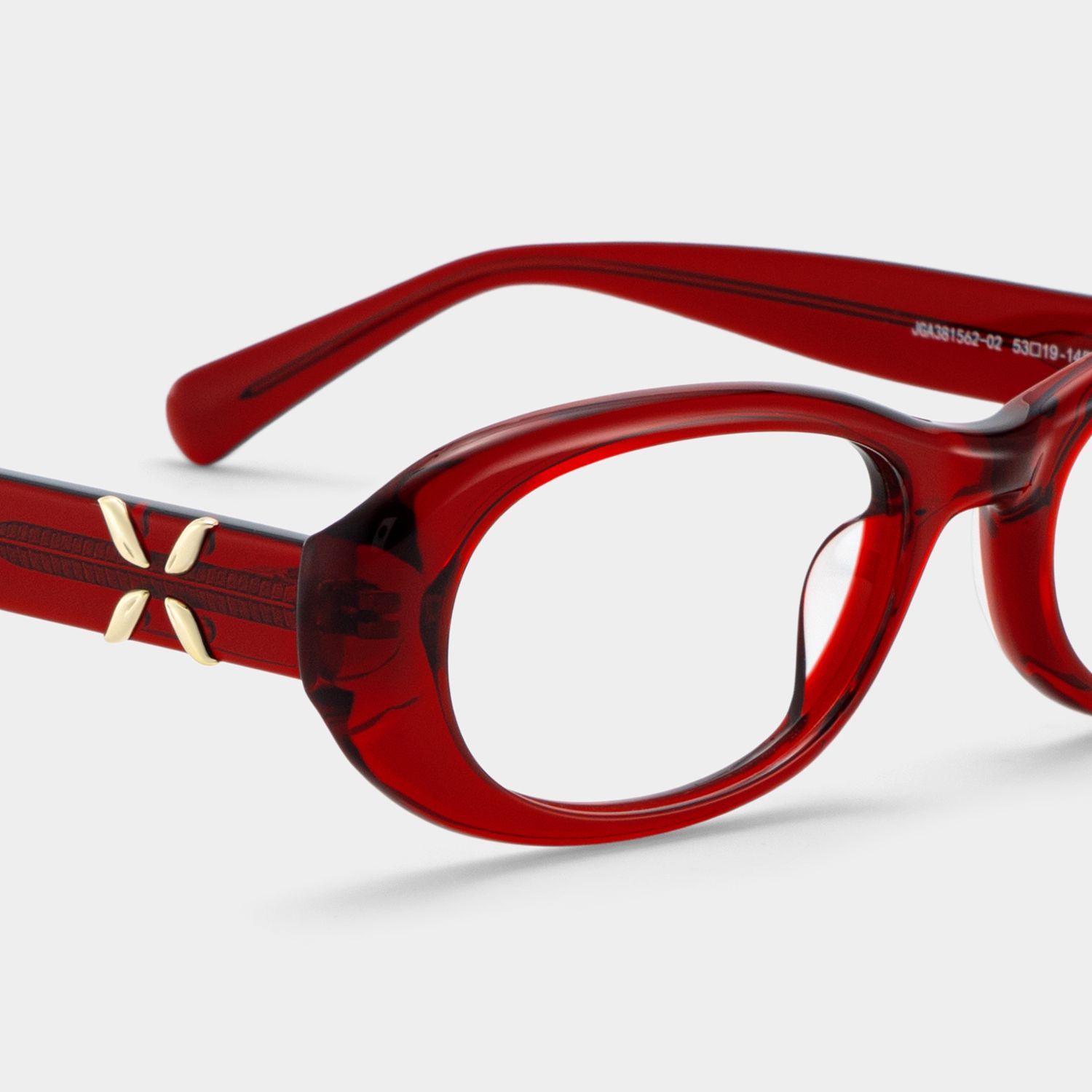 Soldes en ligne Lunettes à monture ovale rouge Catherine | ZEELOOL4
