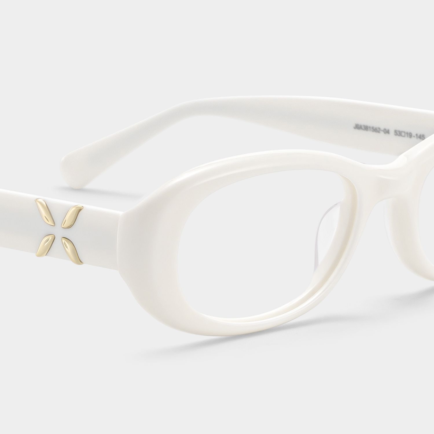 Lunettes à monture ovale blanche Catherine en ligne | ZEELOOL4