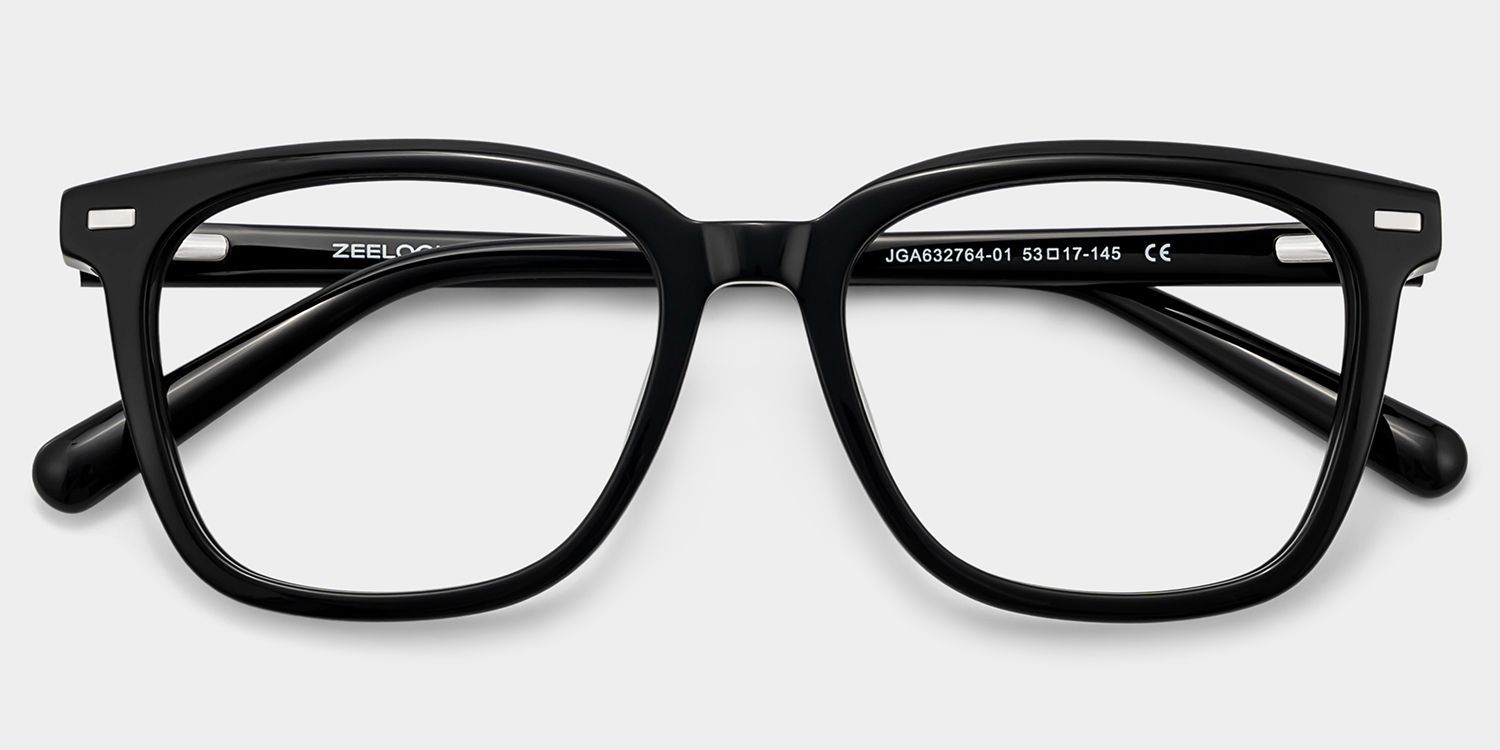 Lana Lunettes à Monture Carrée en Acétate Noir pour Femmes | ZEELOOL1