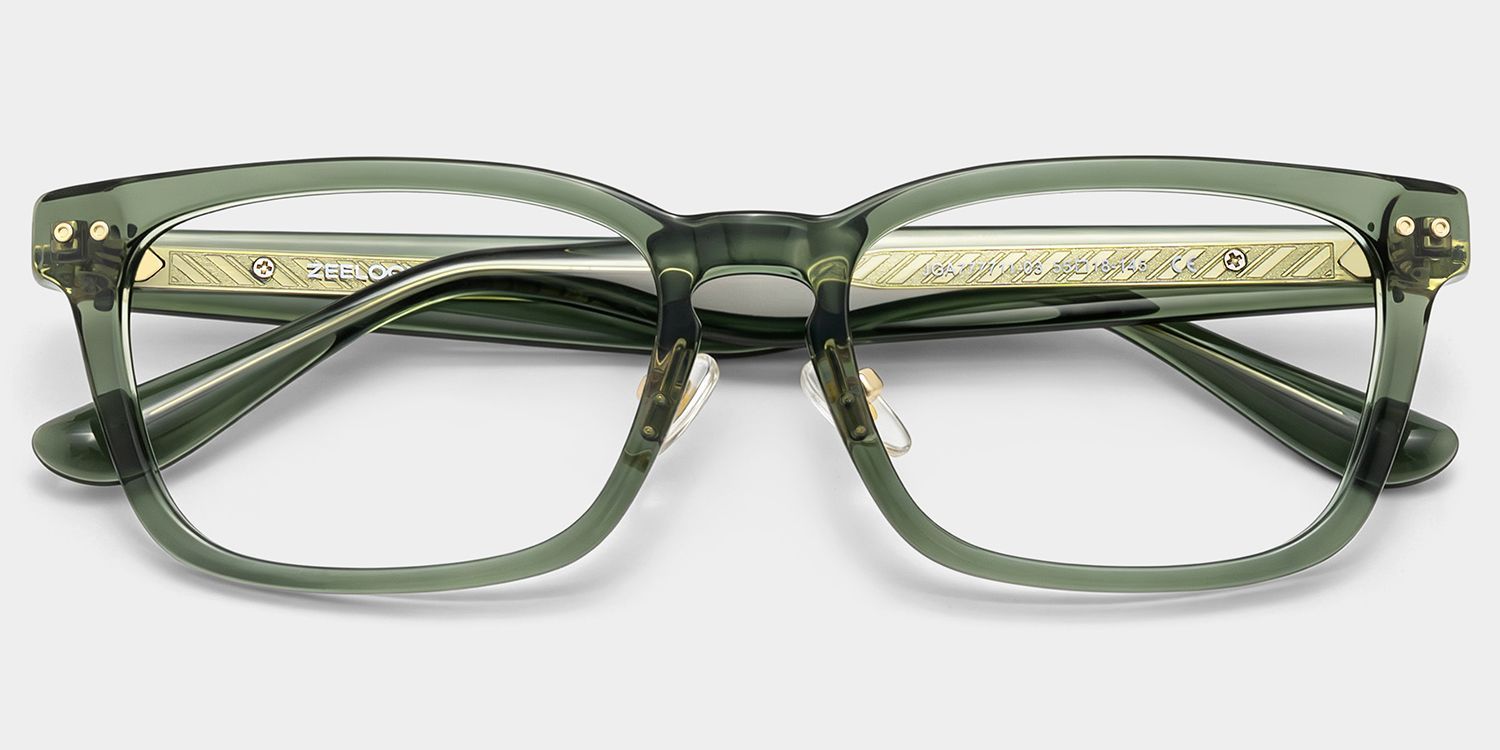 Lunettes à Monture Rectangulaire Verte Buzz pour Homme | ZEELOOL1