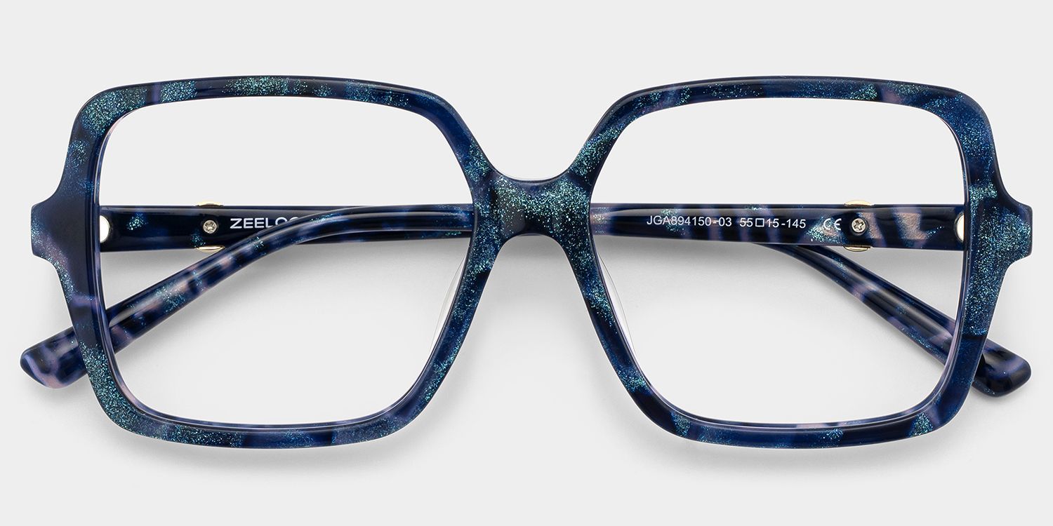 Acheter des lunettes carrées Elena tortue bleue | ZEELOOL2