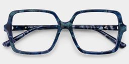 Elena tortue bleue Carré lunettes2