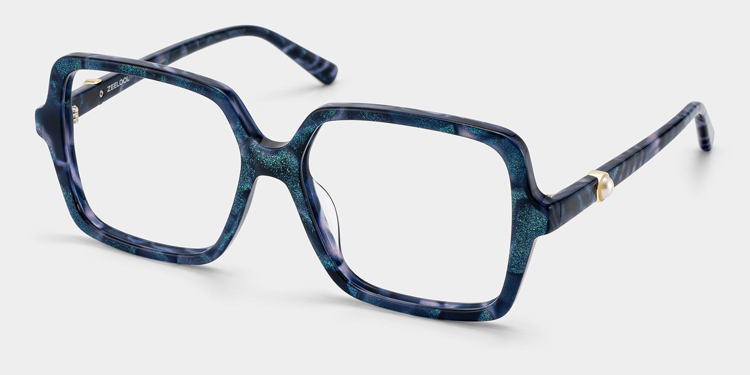 Acheter des lunettes carrées Elena tortue bleue | ZEELOOL3