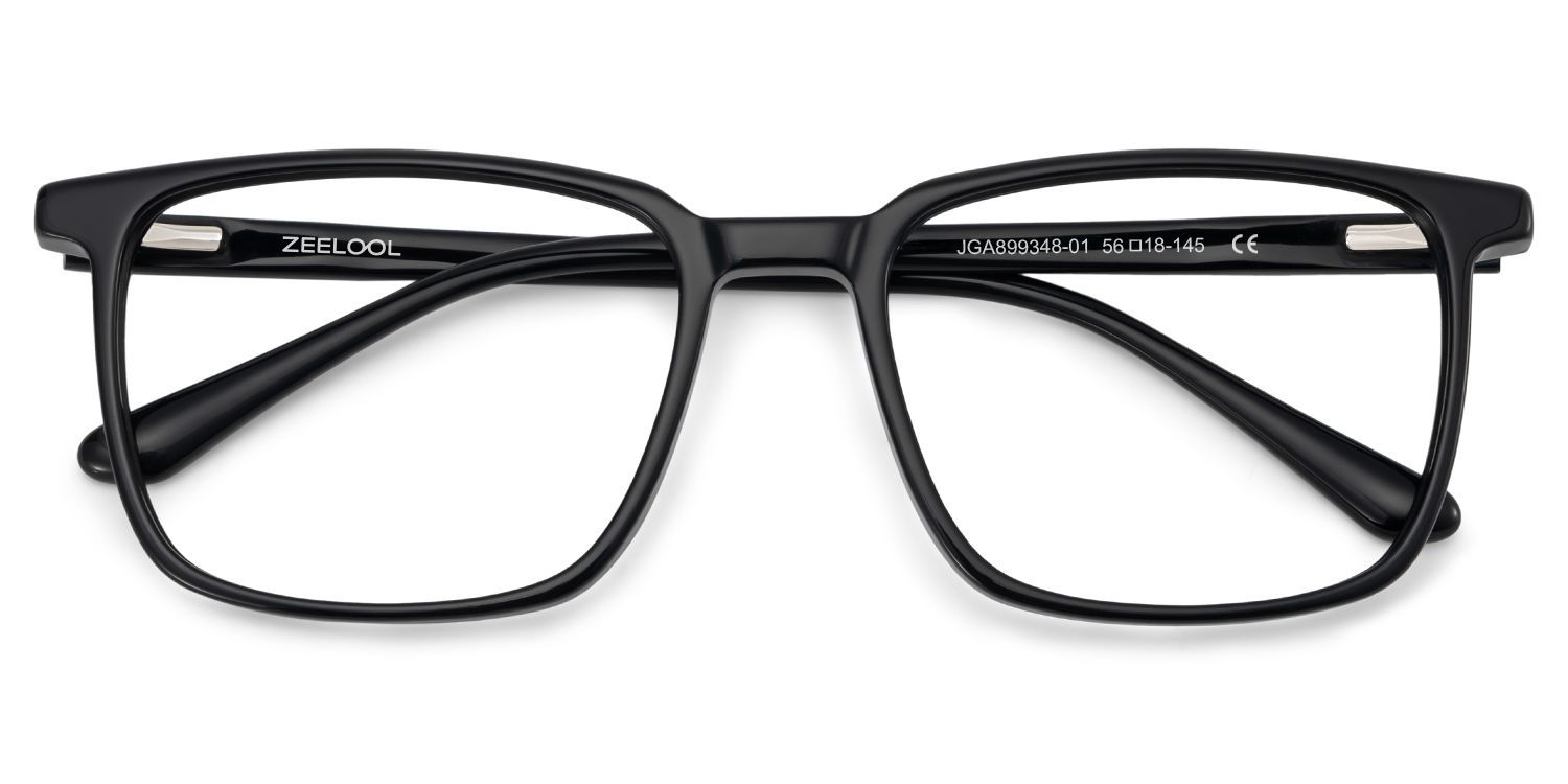 Lunettes noires rectangulaires - Lunettes à monture en acétate Aidan1
