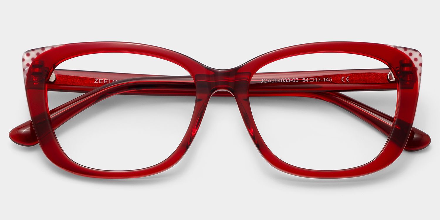 Lunettes œil-de-chat à monture rouge Madeline pour femmes | ZEELOOL1