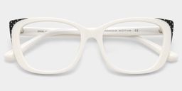 Madeline Blanc Cat-eye lunettes1