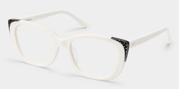 Madeline Blanc Cat-eye lunettes2