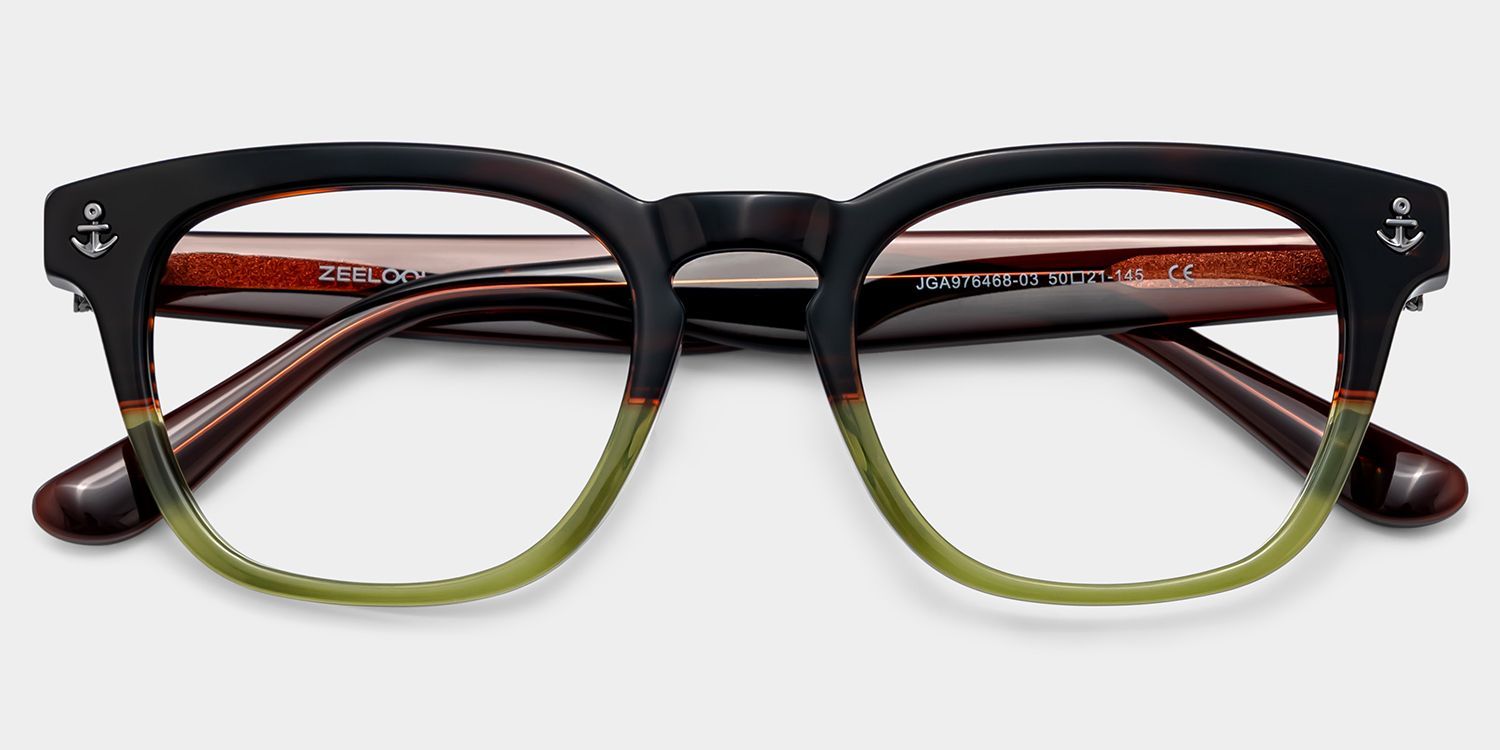Achetez les lunettes de vue rondes bicolores en acétate Pierce | ZEELOOL2