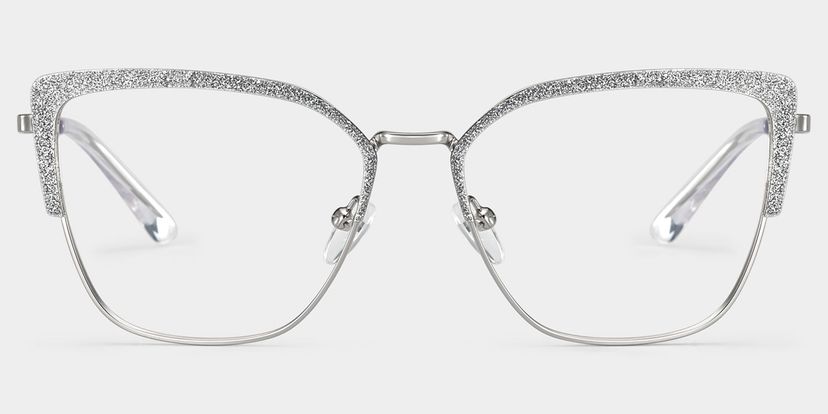 Javier Argent Rectangulaire lunettes
