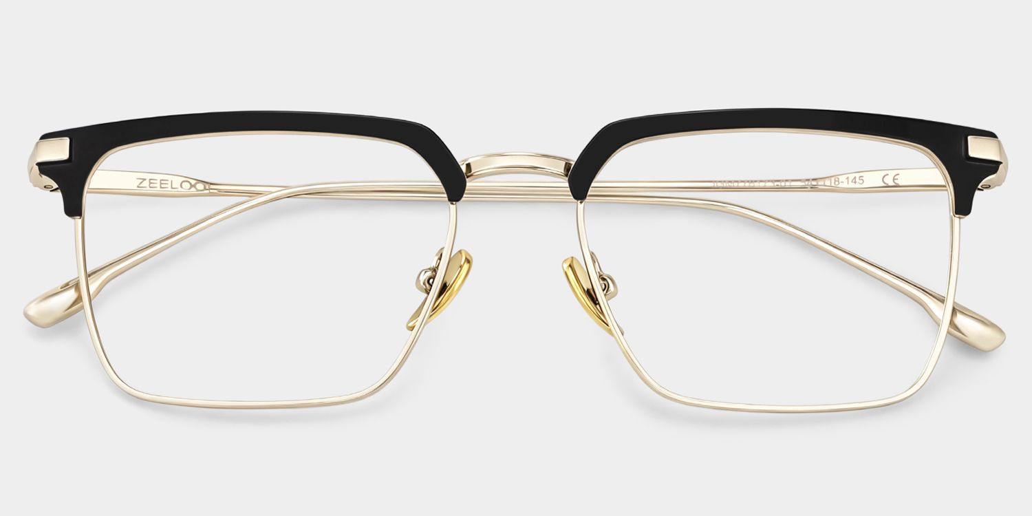 Lunettes Addison Browline à Monture en Métal Noire en Ligne | ZEELOOL1