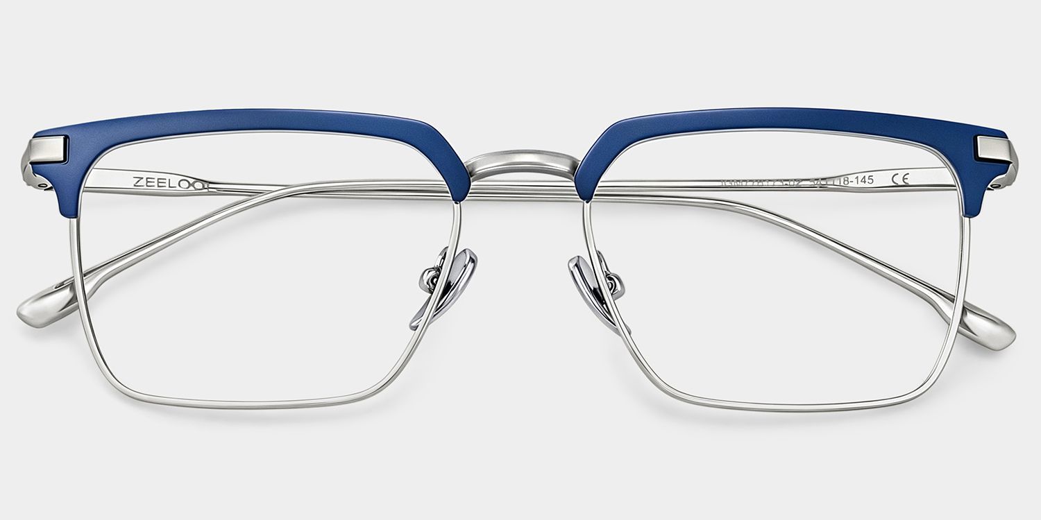 Lunettes Browline Addison Bleues de Style Classique | ZEELOOL1