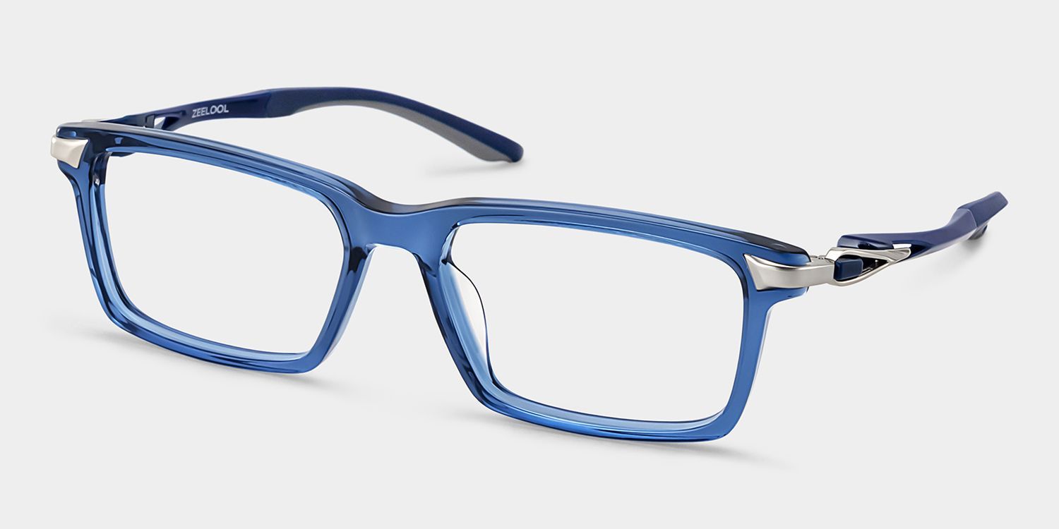 Lunettes de vue rectangulaires bleues Orion pour Hommes | ZEELOOL3