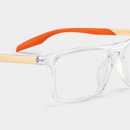 Active Orange transparent Rectangulaire lunettes4