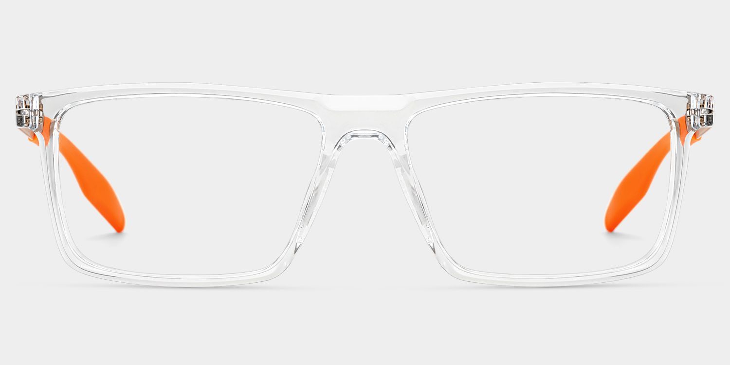 Lunettes Active à monture orange transparent avec monture rectangulaire en ligne | ZEELOOL0