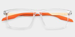 Active Orange transparent Rectangulaire lunettes1